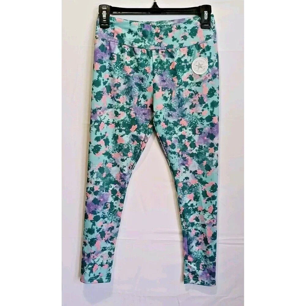 Converse Girls Light Aqua Leggings New With Tags Size Large 12/13 Years